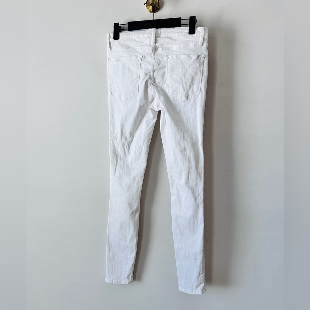 FRAME Le Skinny De Jeanne Distressed Front White Skinny Jean Size 29 - Picture 5 of 8